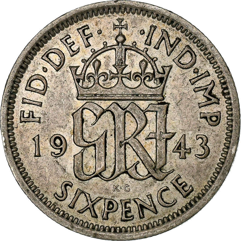 Great Britain, George VI, 6 Pence, 1943, London, Silver, , KM:852