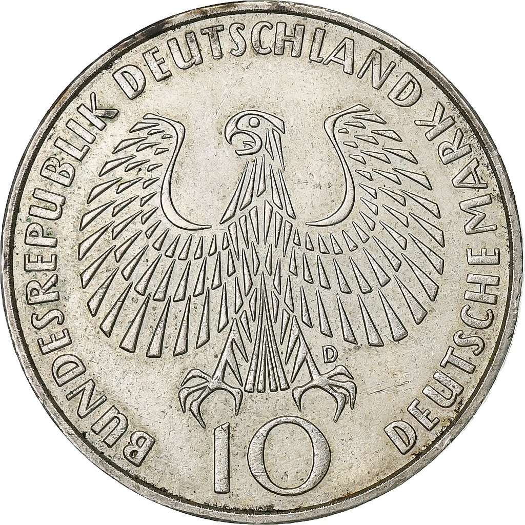 Federal Republic of Germany, 10 Mark, 1972, Munich, Silver, , KM:135
