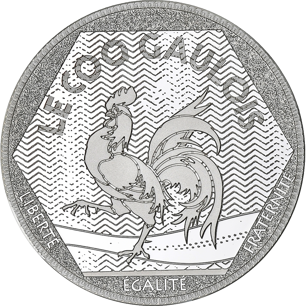 France, Medal, Les Emblèmes français, Le coq gaulois, Silver, 