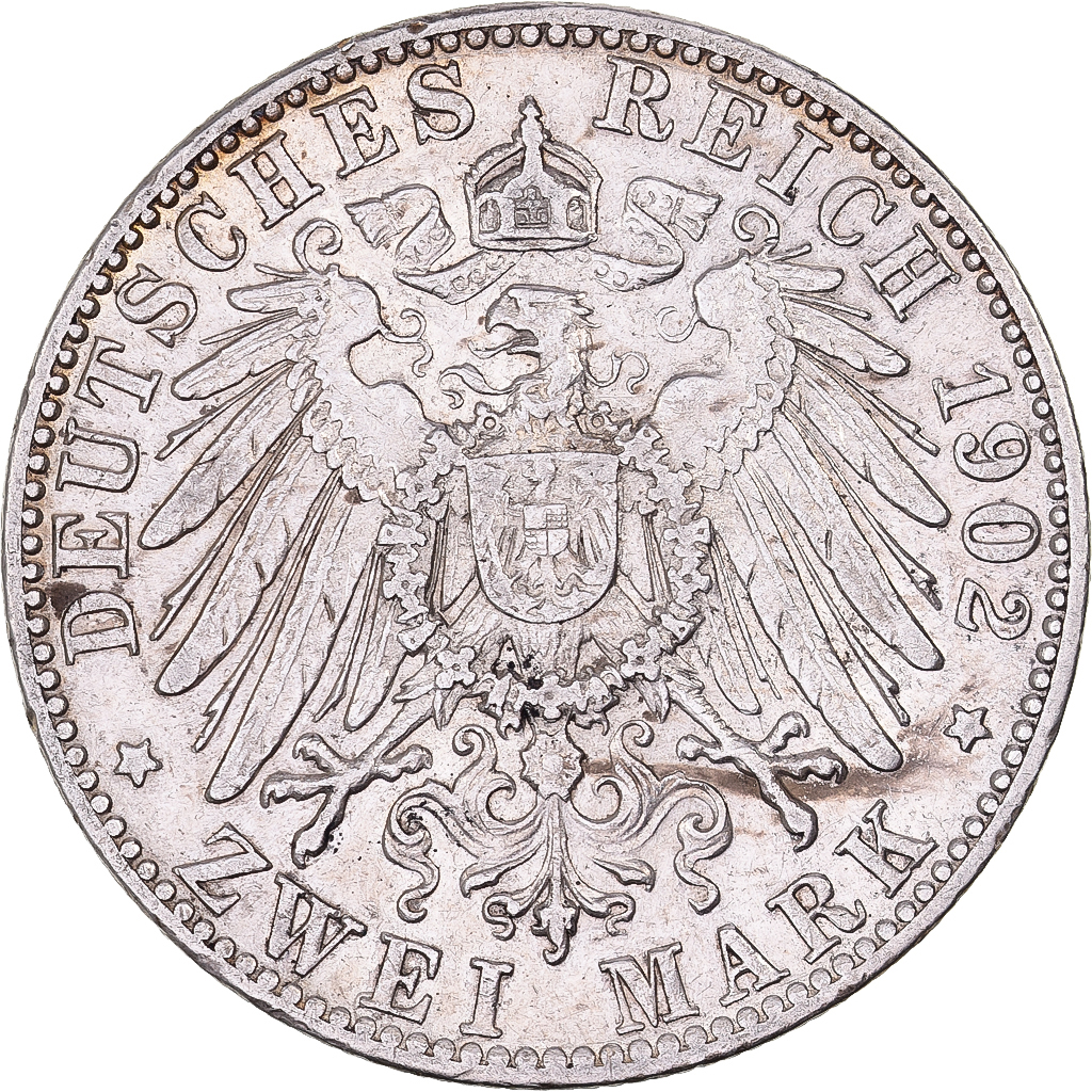 German States, BAVARIA, Otto, 2 Mark, 1902, Munich, Silver, , KM:913
