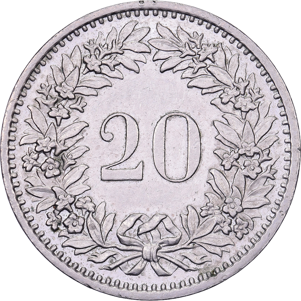 Switzerland, 20 Rappen, 1980, Bern, Copper-nickel, , KM:29a