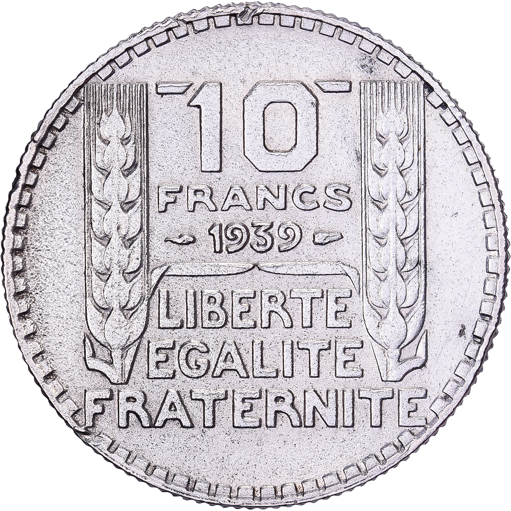 France, 10 Francs, Turin, 1939, Paris, Silver, , Gadoury:801, KM:878