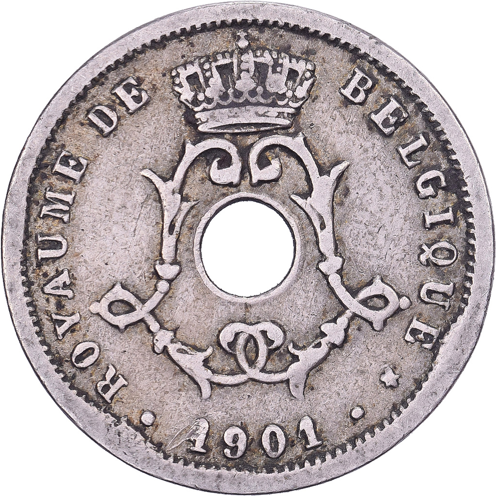 Belgium, Leopold II, 5 Centimes, 1901, Brussels, Copper-nickel, VF, KM:46