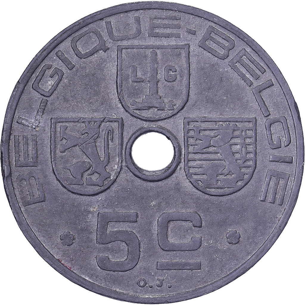 Belgium, Leopold III, 5 Centimes, 1943, Brussels, Zinc, , KM:123