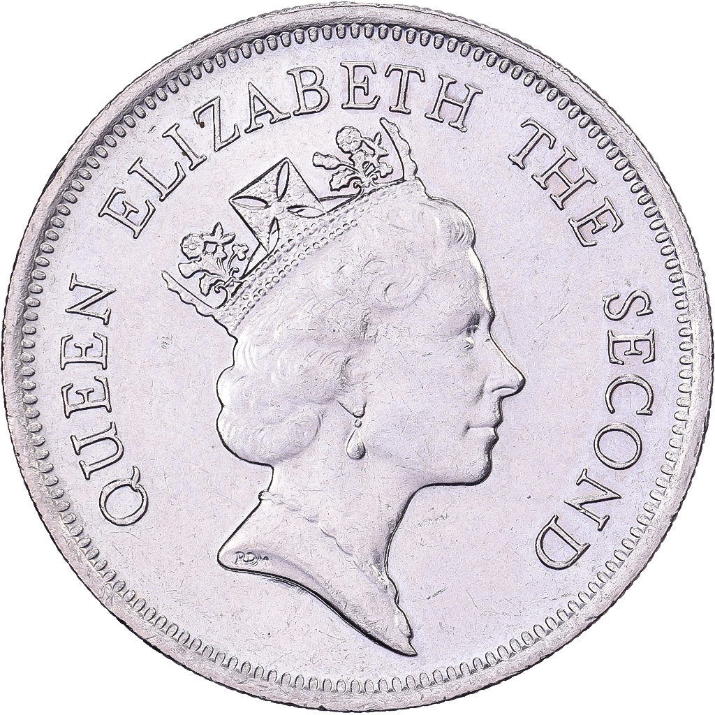 638754] Hong Kong, Elizabeth II, Dollar, 1989, Copper-nickel, AU