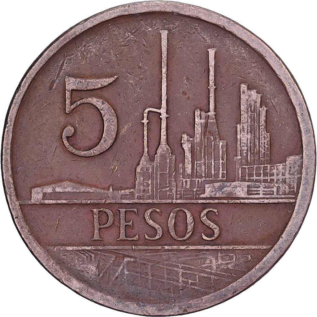 Colombia, 5 Pesos, 1980, Bronze, , KM:268