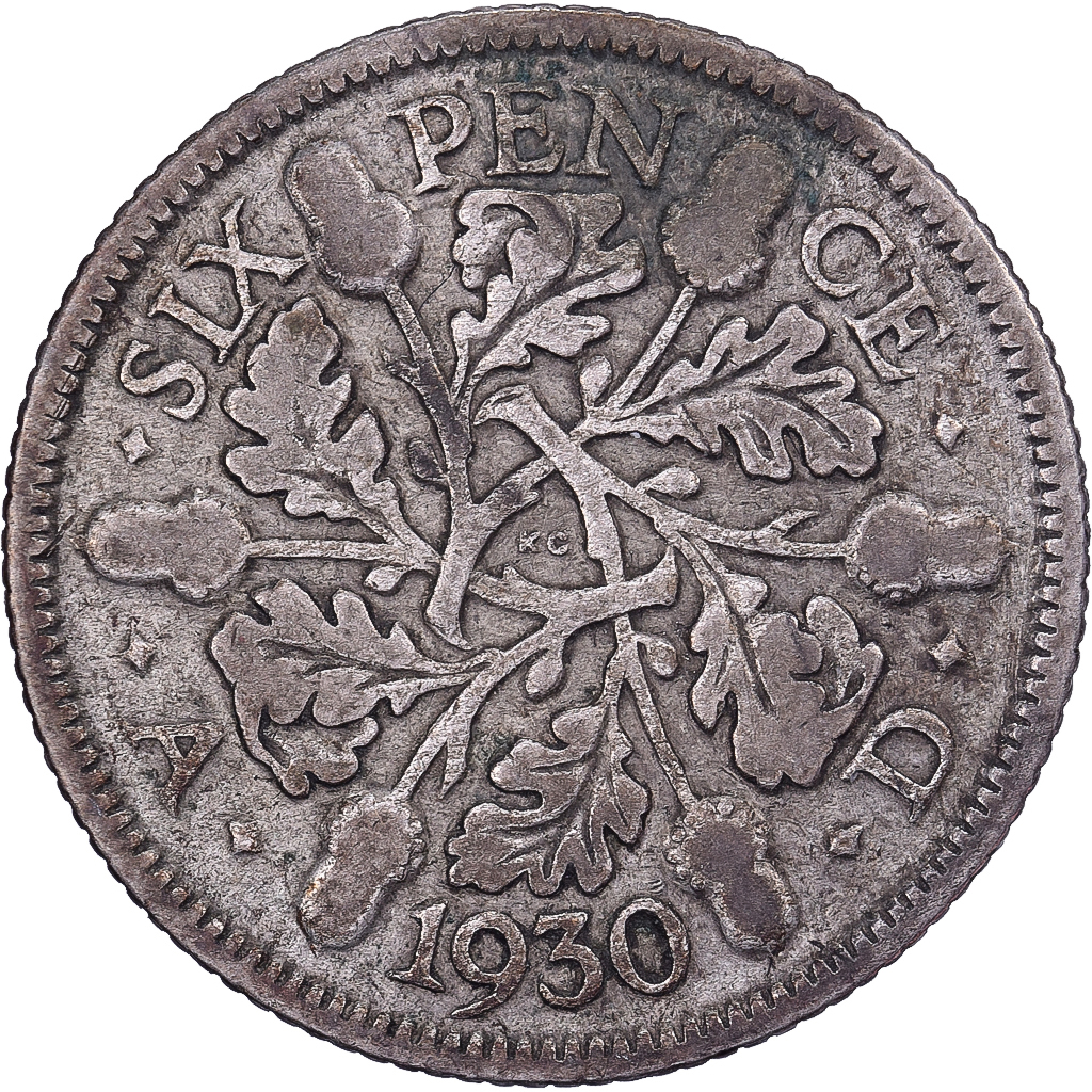 Great Britain, George V, 6 Pence, 1930, Silver, , KM:832