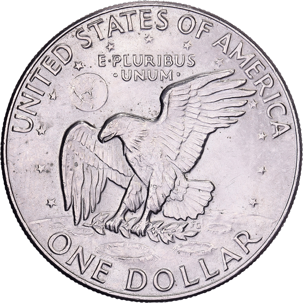 United States, Dollar, Eisenhower, 1977, U.S. Mint, Copper-Nickel Clad Copper