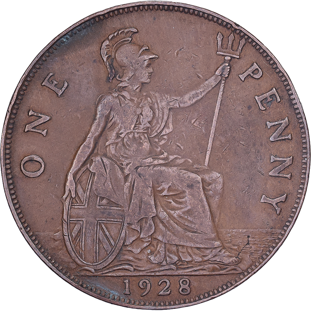 Great Britain, George V, Penny, 1928, Bronze, , KM:838