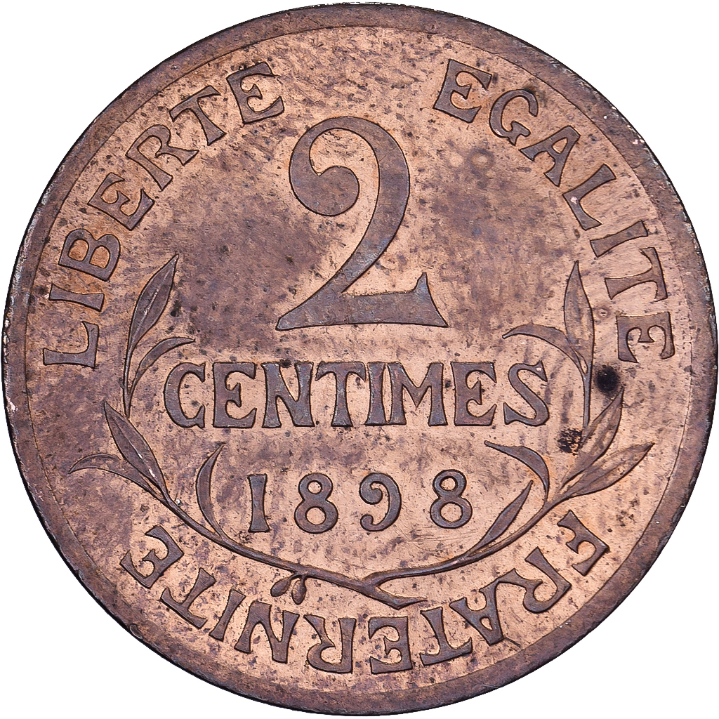 France, 2 Centimes, Dupuis, 1898, Paris, Bronze, , Gadoury:107, KM:841