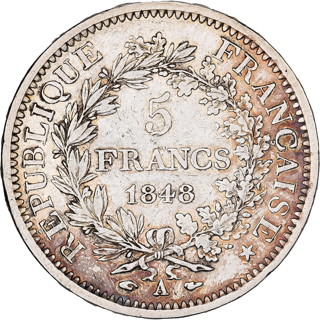 France, 5 Francs, Hercule, 1848, Paris, Silver, , Gadoury:683, KM:756.1