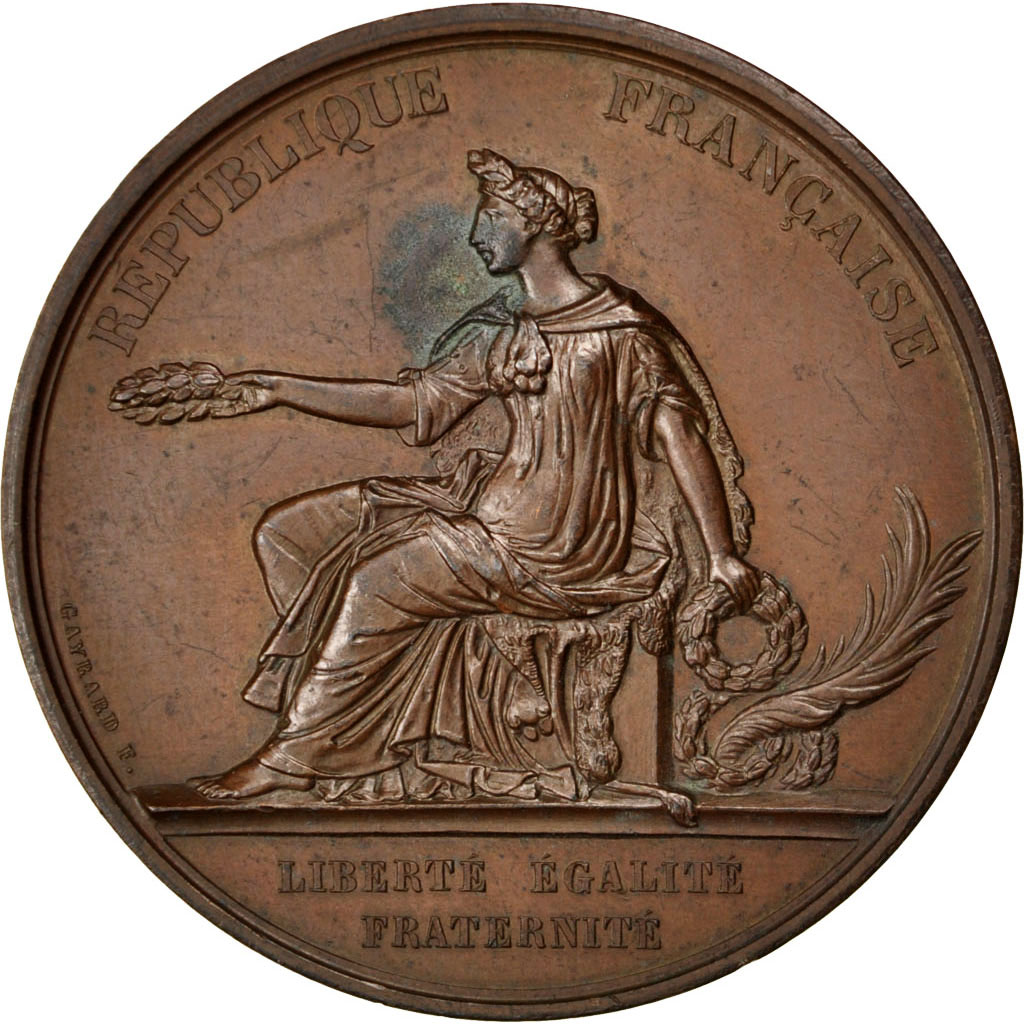 Frankrijk, Medaille, French Third Republic, 1872, Koper, Gayrard, ZF+