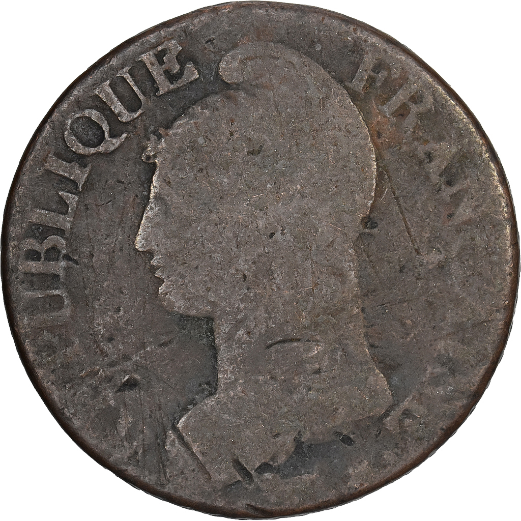 France, 5 Centimes, Dupré, 1793 / AN 5, Paris, Bronze, , Gadoury:126