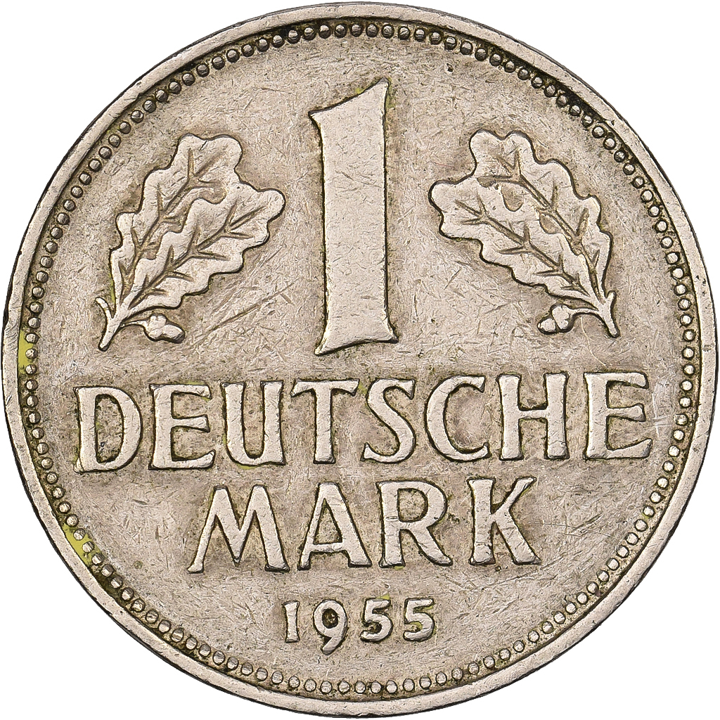 Federal Republic of Germany, Mark, 1955, Hambourg, Copper-nickel, 