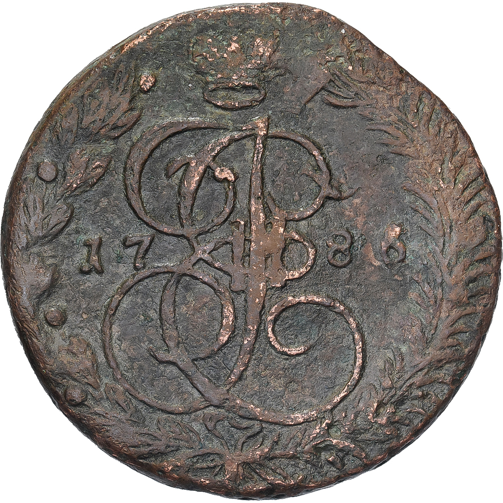 Russia, Catherine II, 5 Kopeks, 1786, Ekaterinbourg, Copper, , KM:59.3