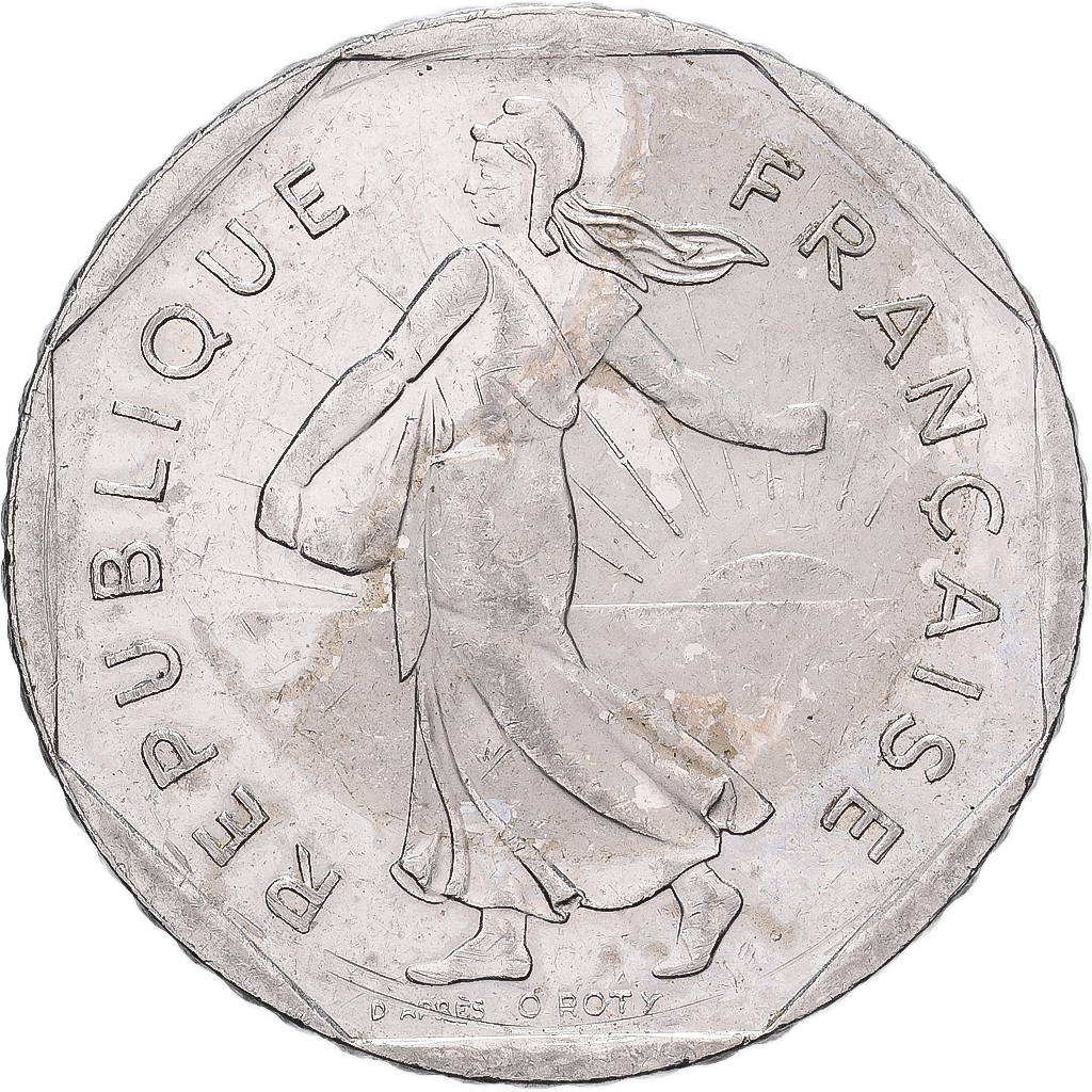 France, 2 Francs, Semeuse, 1997, Paris, Nickel, EF, Gadoury:547, KM:942.1