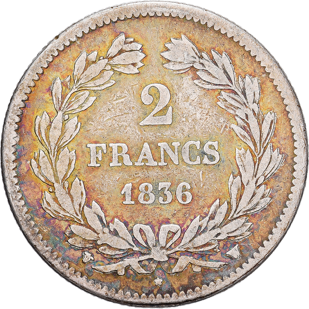France, Louis Philippe I, 2 Francs, 1836, Lille, Silver, VF, Gadoury:520