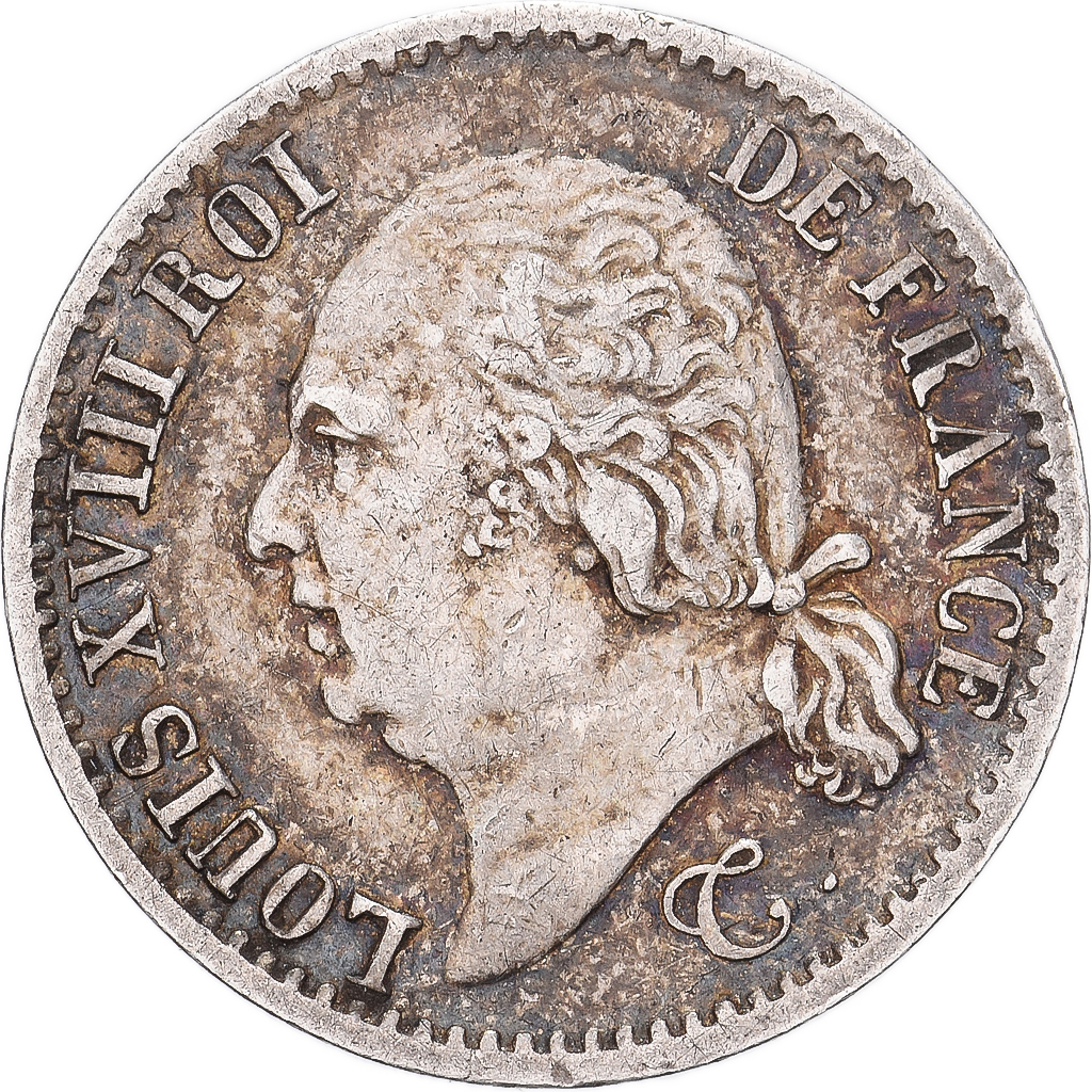 France, Louis XVIII, 1/4 Franc, 1823, Lille, Silver, EF, Gadoury:352