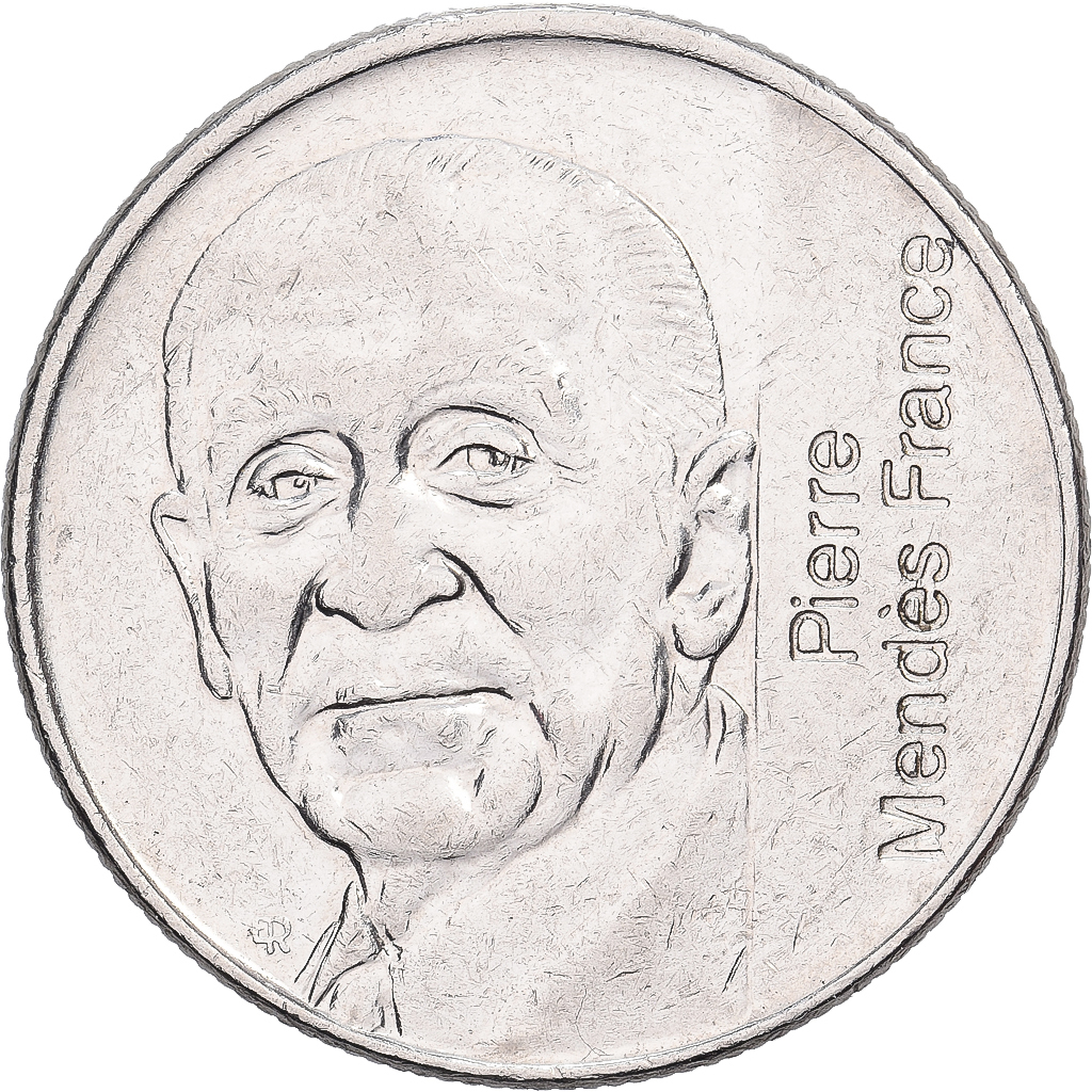 France, 5 Francs, Mendès France, 1992, Paris, Nickel, AU, Gadoury:773