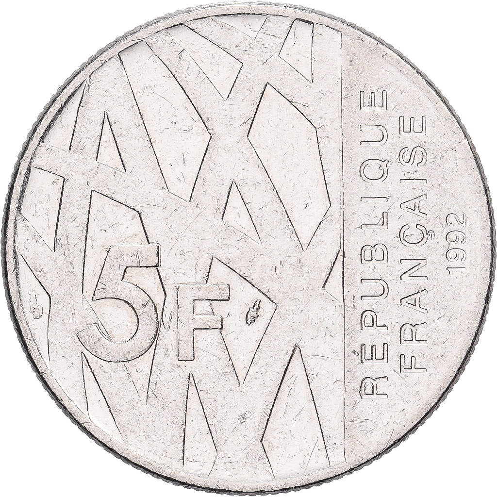 France, 5 Francs, Mendès France, 1992, Paris, Nickel, AU, Gadoury:773