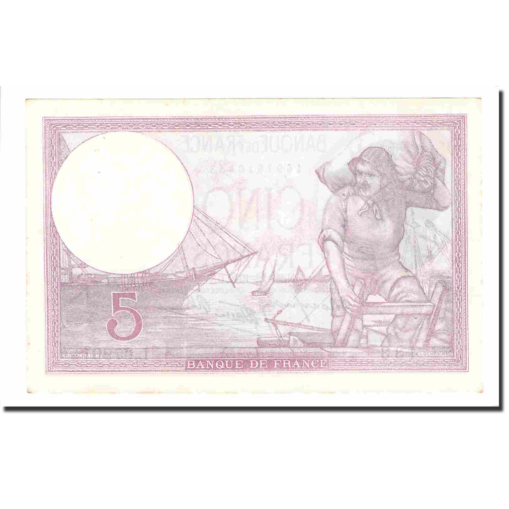France, 5 Francs, Violet, 1940, 1940-12-26, UNC(63), Fayette:4.18, KM:83