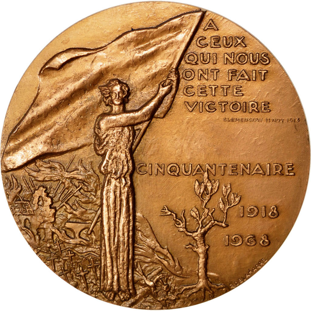 France, Medal, French Fifth Republic, History, 1968, Delamarre, 