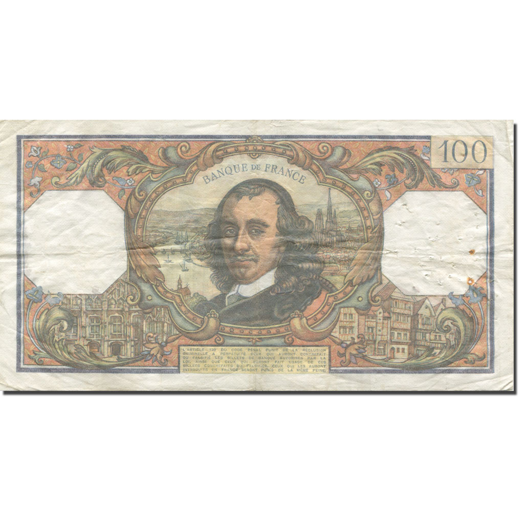 France, 100 Francs, Corneille, 1973, 1973-05-03, VF(30-35), Fayette:65.42