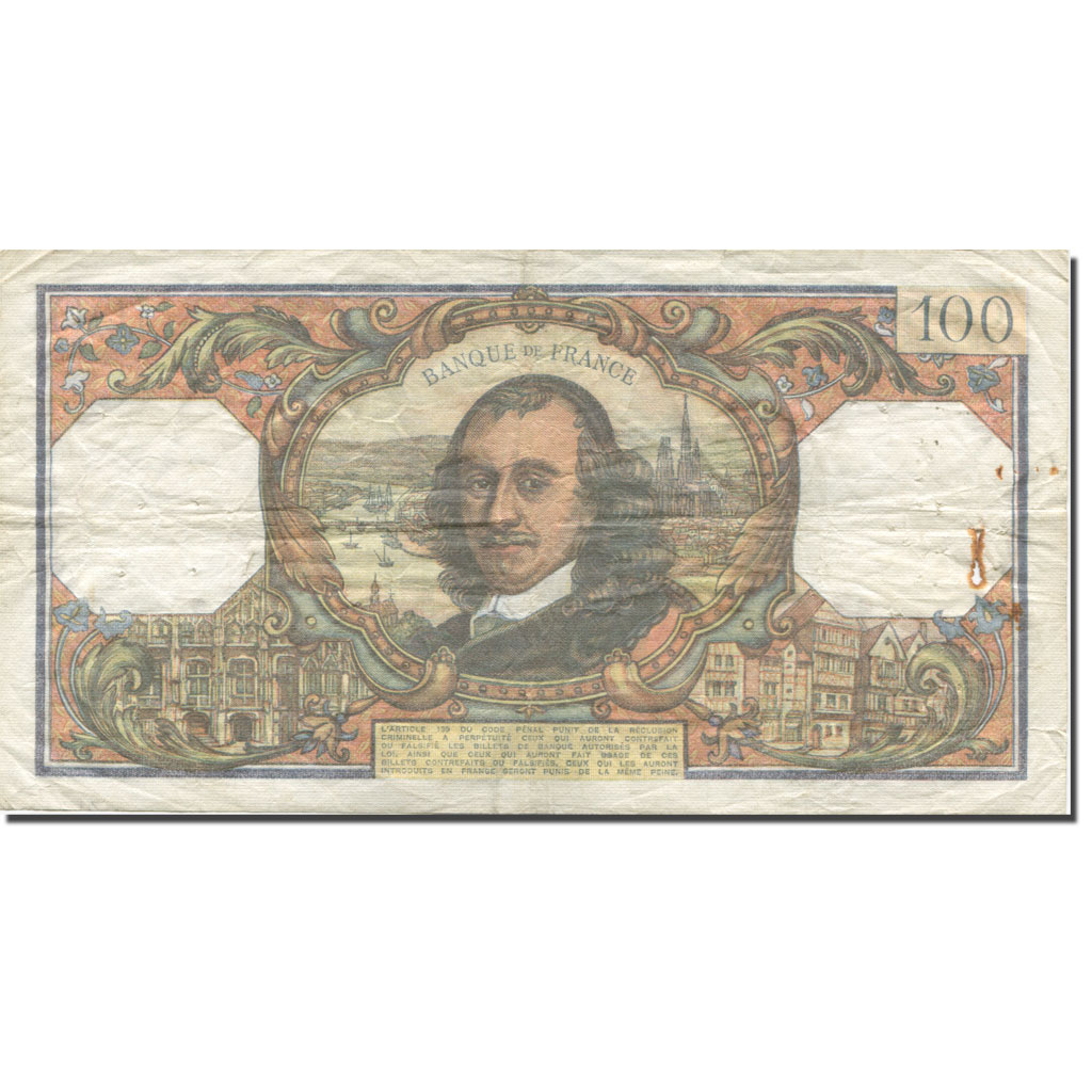 France, 100 Francs, Corneille, 1973, 1973-07-05, VF(30-35), Fayette:65.43
