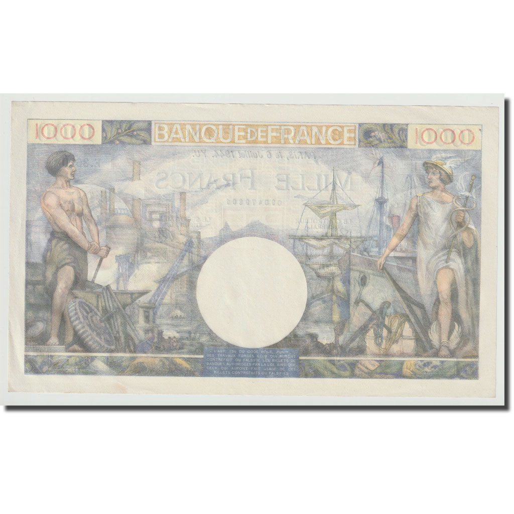 Frankrijk, 1000 Francs, Commerce et Industrie, 1944, 1944-07-06, SUP
