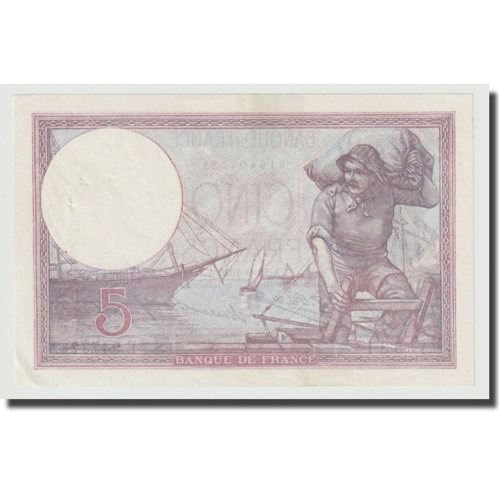France, 5 Francs, Violet, 1926, 1926-09-13, UNC(60-62), Fayette:3.10, KM:72d