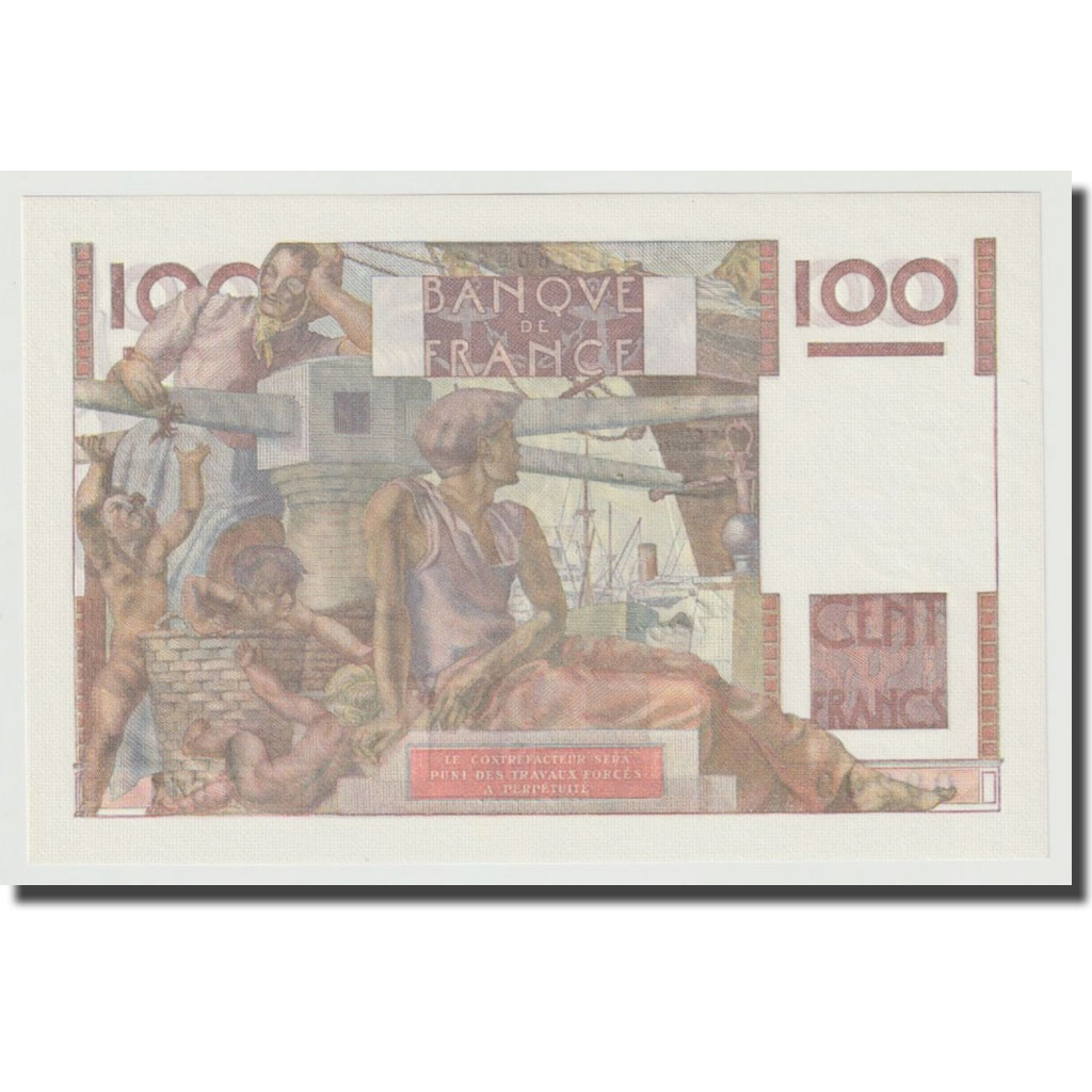 France, 100 Francs, Jeune Paysan, 1953, 1953-06-04, UNC(65-70), Fayette:28.37