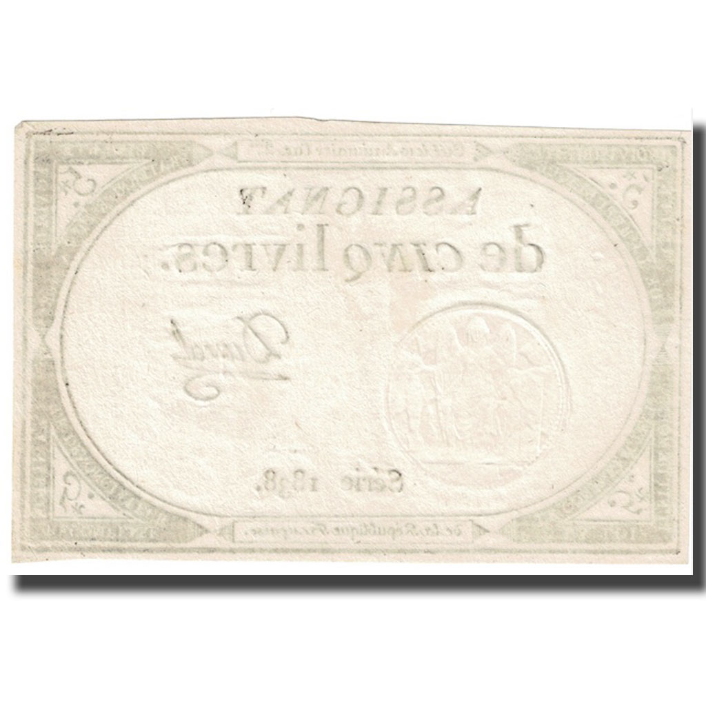 France, 5 Livres, 1793, Duval, 1793-10-31, UNC(63), KM:A76, Lafaurie:171