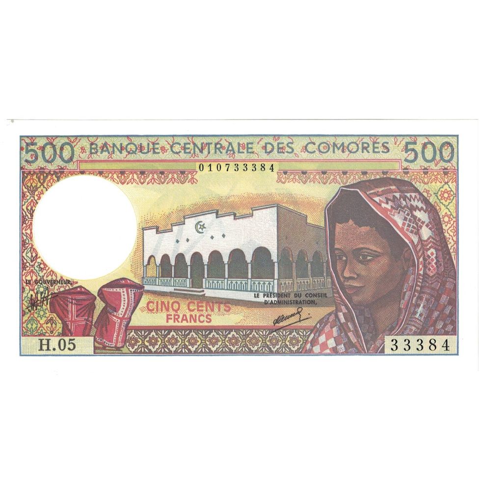 Banknote, Comoros, 500 Francs, Undated (1976), KM:7a, UNC(65-70)