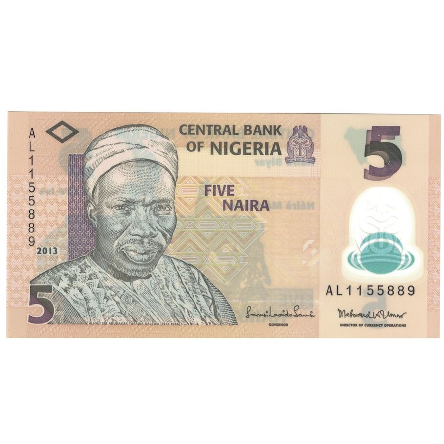 Billete, 5 Naira, 2013, Nigeria, UNC