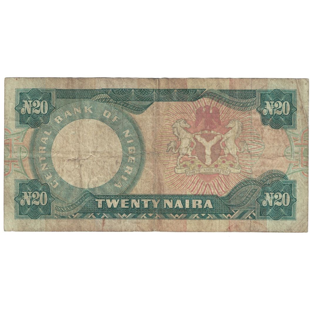 Billete, 20 Naira, Undated (1984- ), Nigeria, 2001-2005, KM:26b, RC