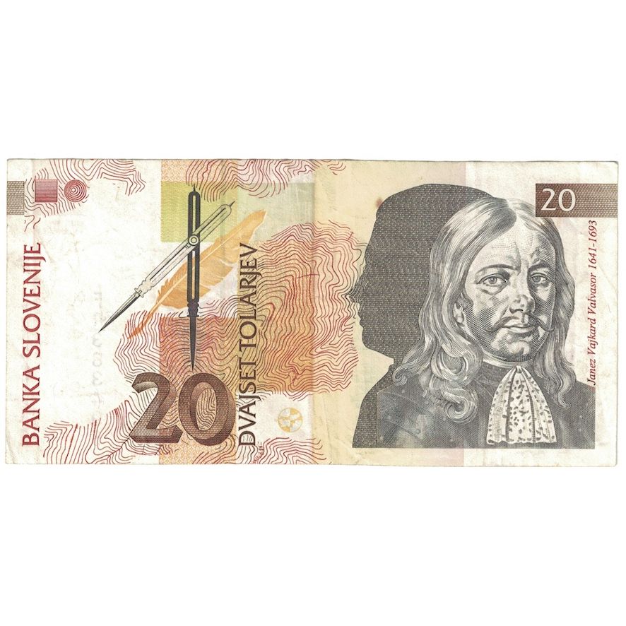 Billete, 20 Tolarjev, 1992, Eslovenia, 1992-01-15, KM:12a, BC+