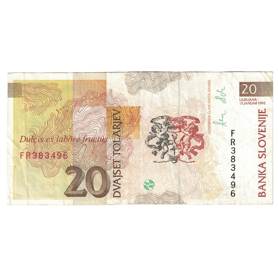 Billete, 20 Tolarjev, 1992, Eslovenia, 1992-01-15, KM:12a, BC+