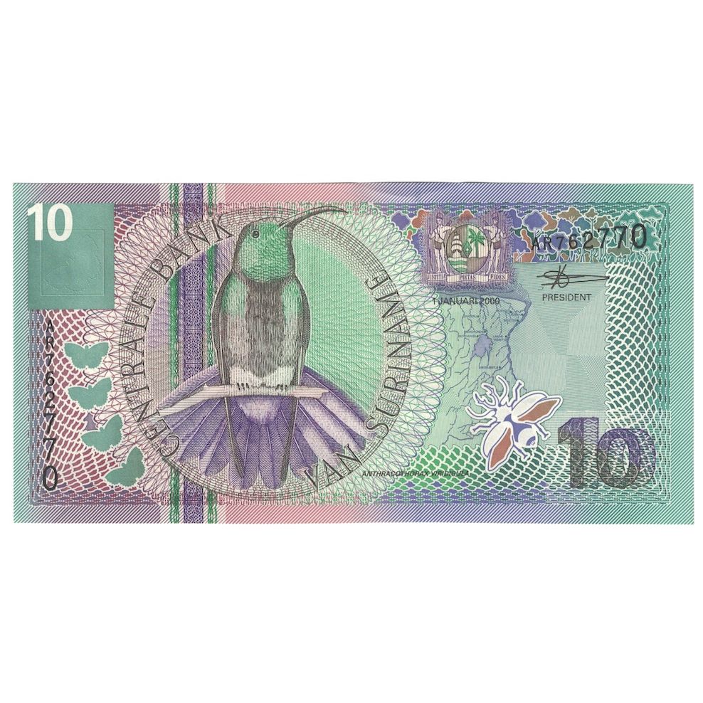 Billete, 10 Gulden, 2000, Surinam, 2000-01-01, KM:147, SC+