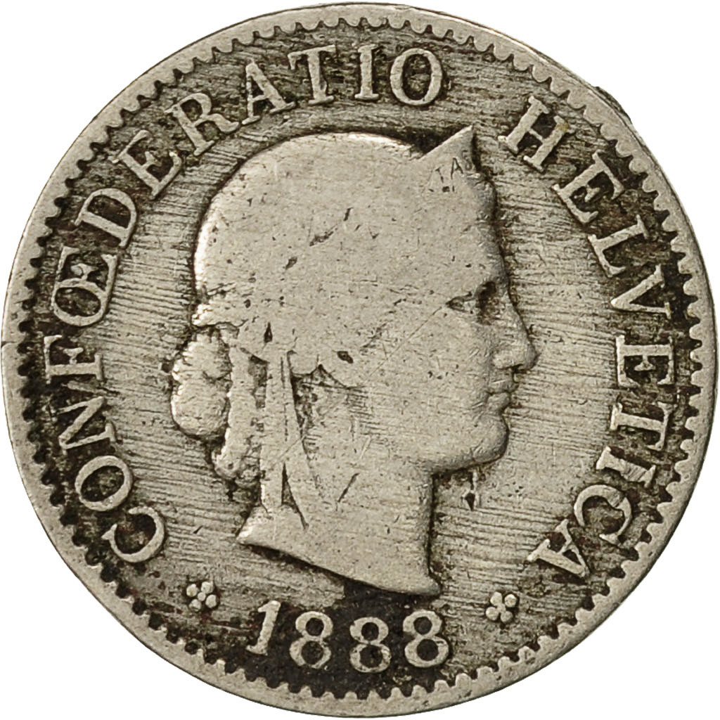 Coin, Switzerland, 5 Rappen, 1888, Bern, , Copper-nickel, KM:26