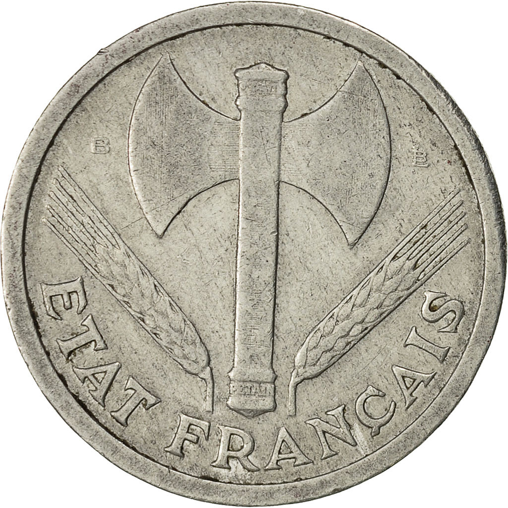 Coin, France, Bazor, 2 Francs, 1943, Beaumont - Le Roger, , Aluminum
