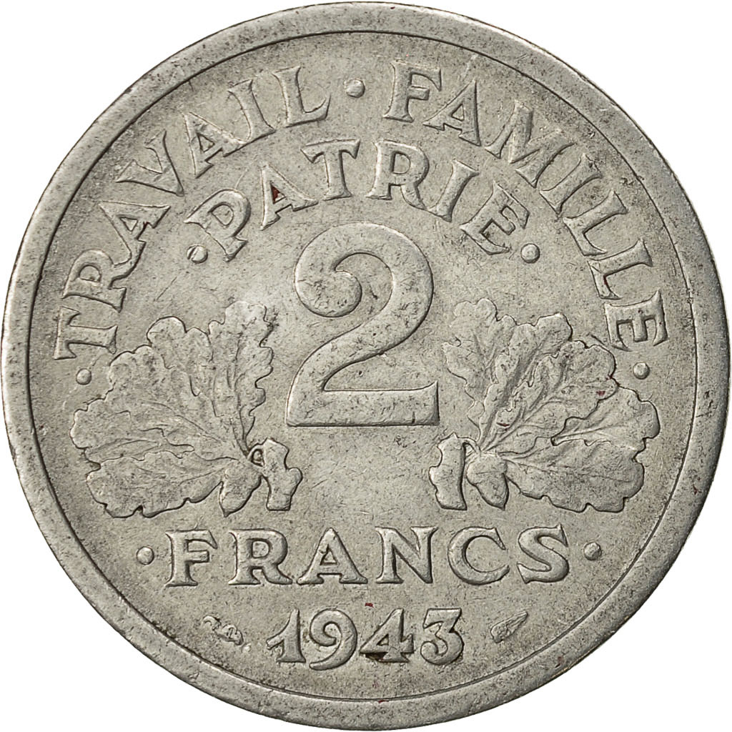 Coin, France, Bazor, 2 Francs, 1943, Beaumont - Le Roger, , Aluminum