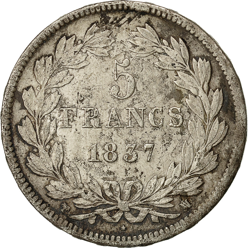 Coin, France, Louis-Philippe, 5 Francs, 1837, Marseille, , Silver