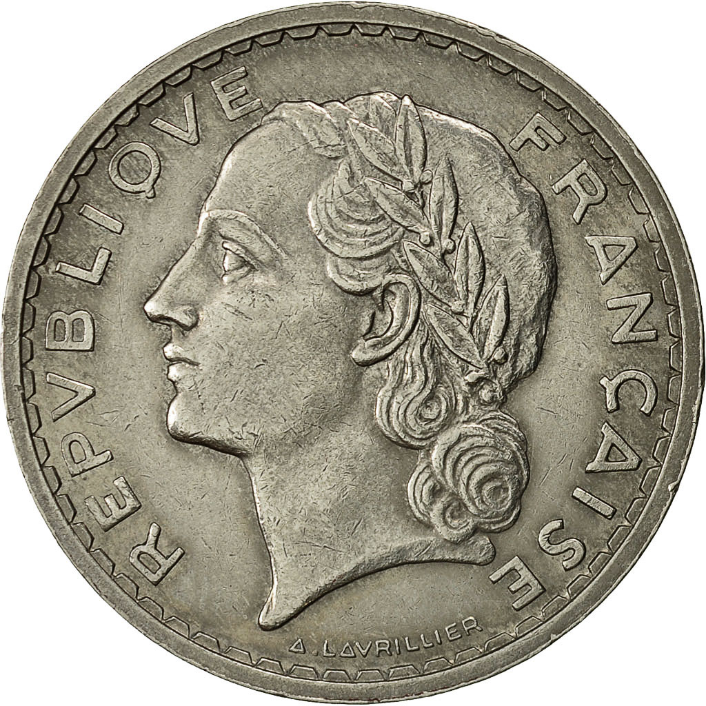 Coin, France, Lavrillier, 5 Francs, 1937, Paris, , Nickel, KM:888