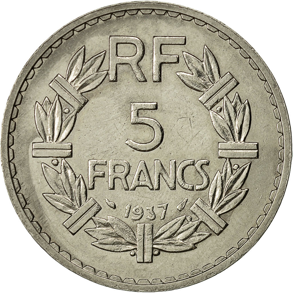 Coin, France, Lavrillier, 5 Francs, 1937, Paris, , Nickel, KM:888