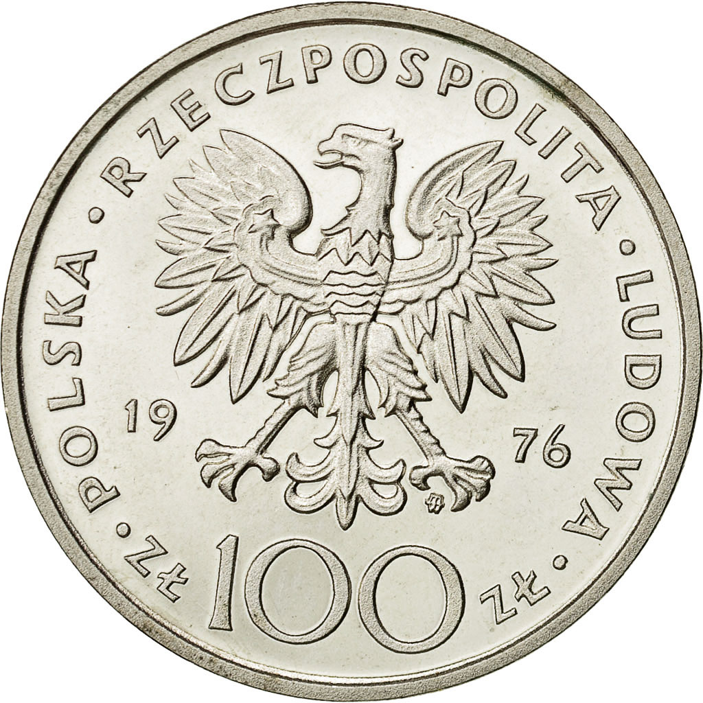 Coin, Poland, 100 Zlotych, 1976, Warsaw, , Silver, KM:84
