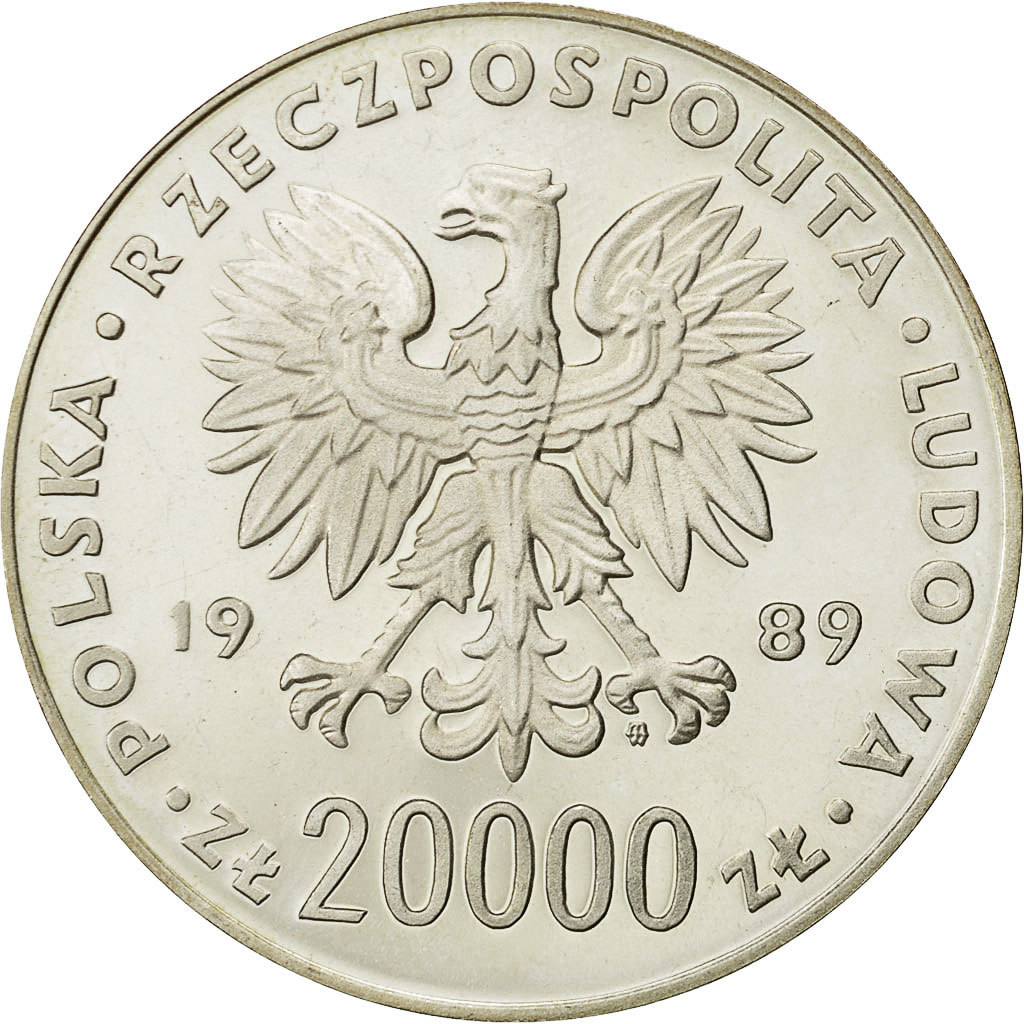Coin, Poland, 20000 Zlotych, 1989, Warsaw, , Silver, KM:224