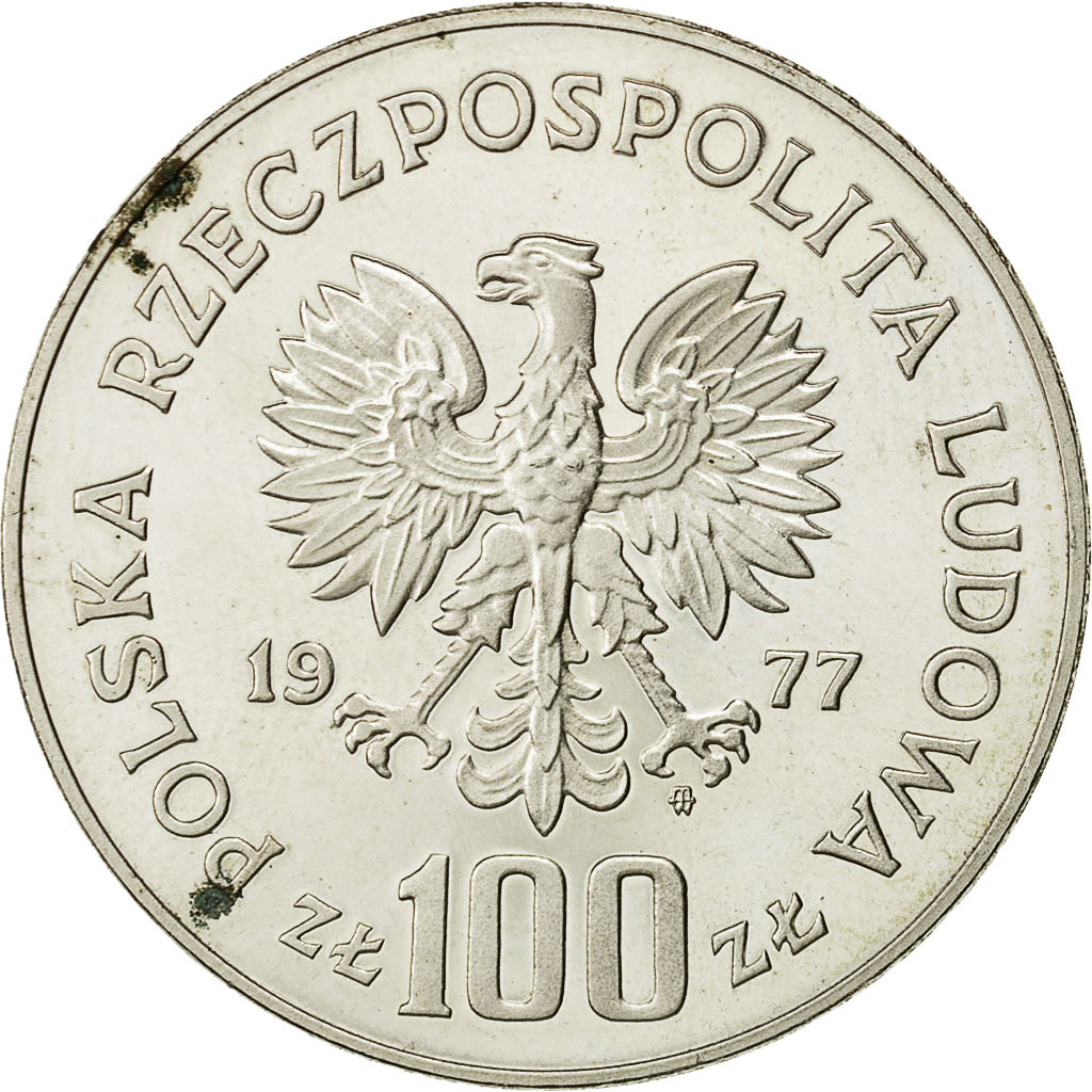Coin, Poland, 100 Zlotych, 1977, Warsaw, , Silver, KM:88