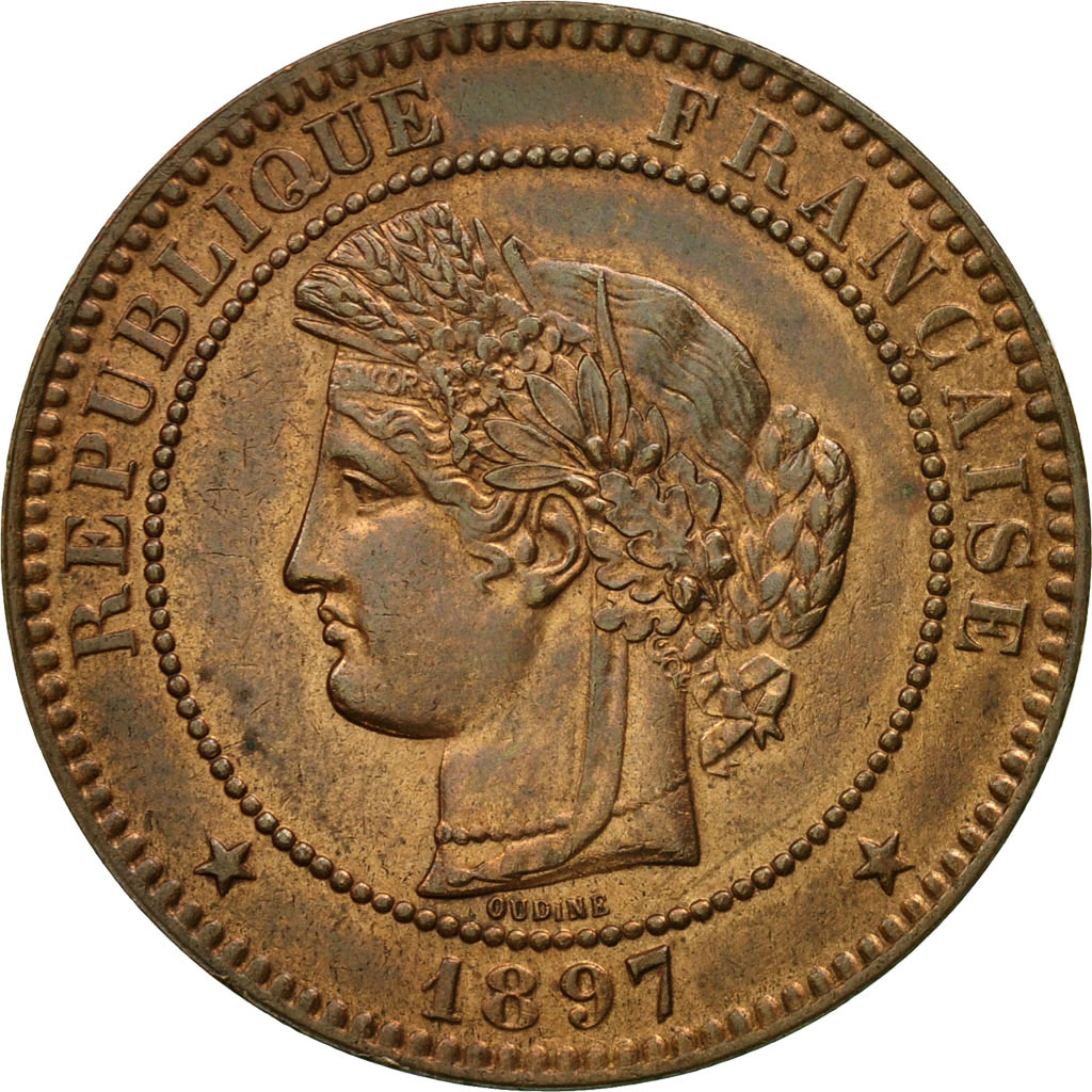 Coin, France, Cérès, 10 Centimes, 1897, Paris, , Bronze, KM:815.1