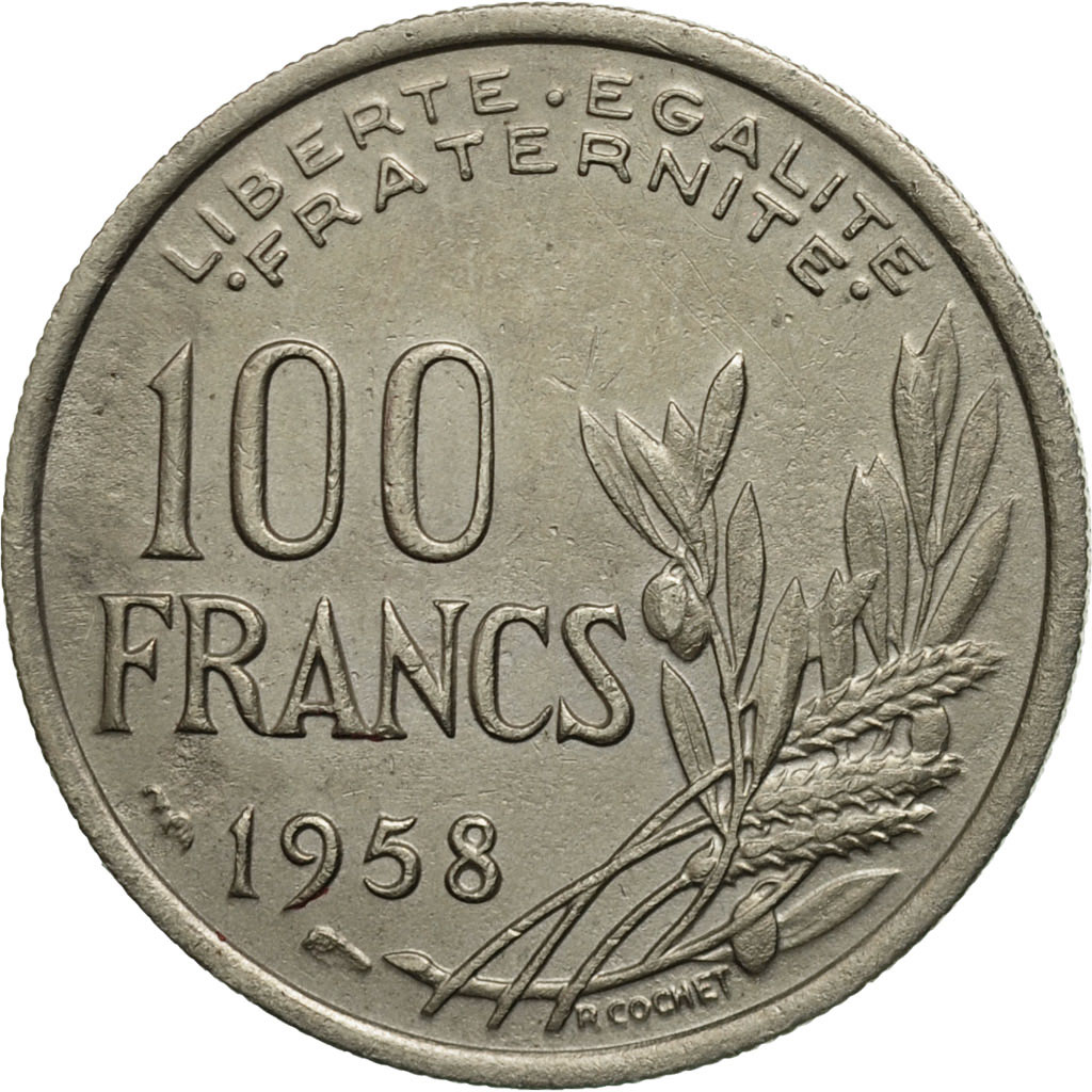 Coin, France, Cochet, 100 Francs, 1958, Paris, , Copper-nickel