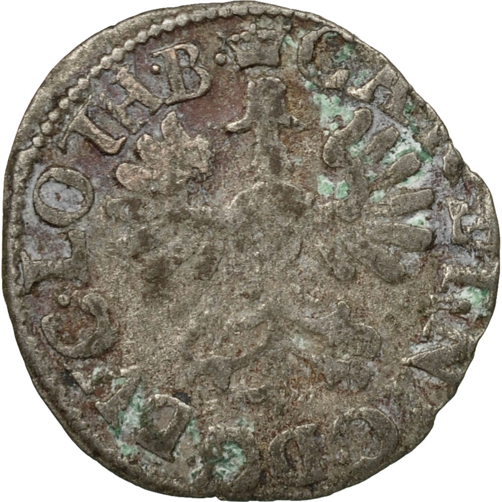 Coin, France, Charles IV, Denarius, Nancy, , Billon, Boudeau:1556